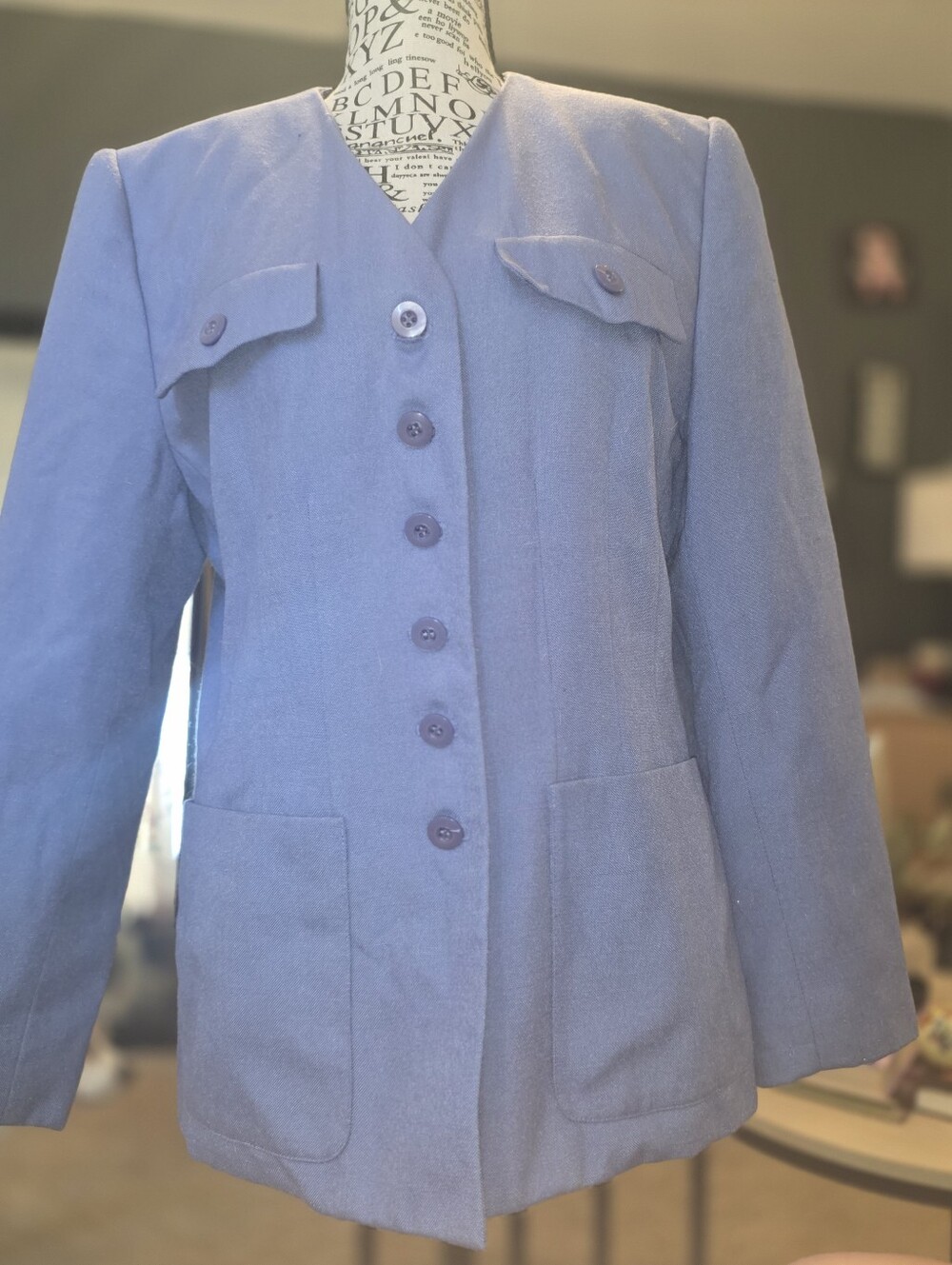 Women's Lavender Button-Front Blazer Jacket